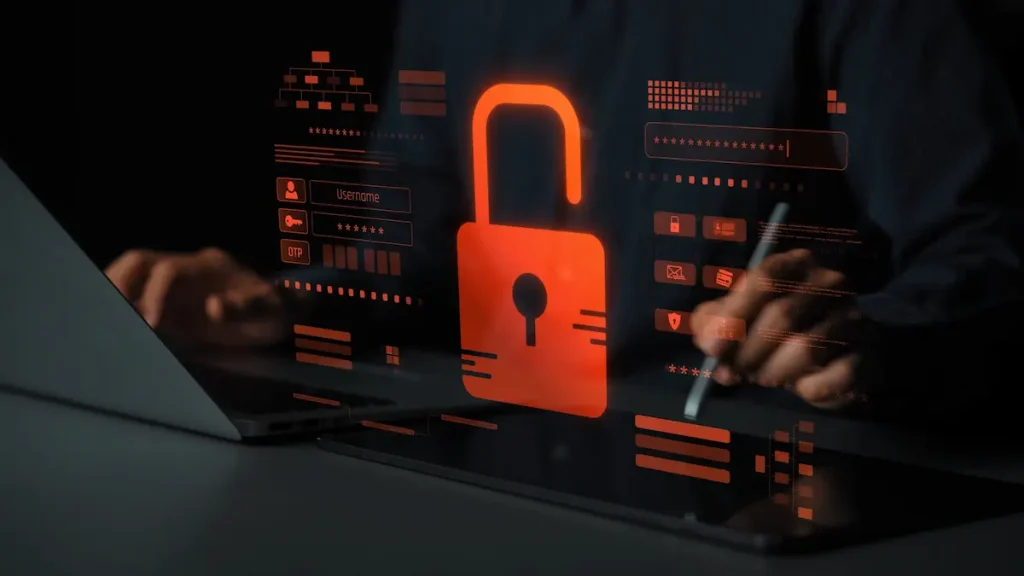 padlock representing cybersecurity for businesses