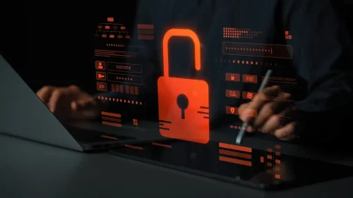 padlock representing cybersecurity for businesses