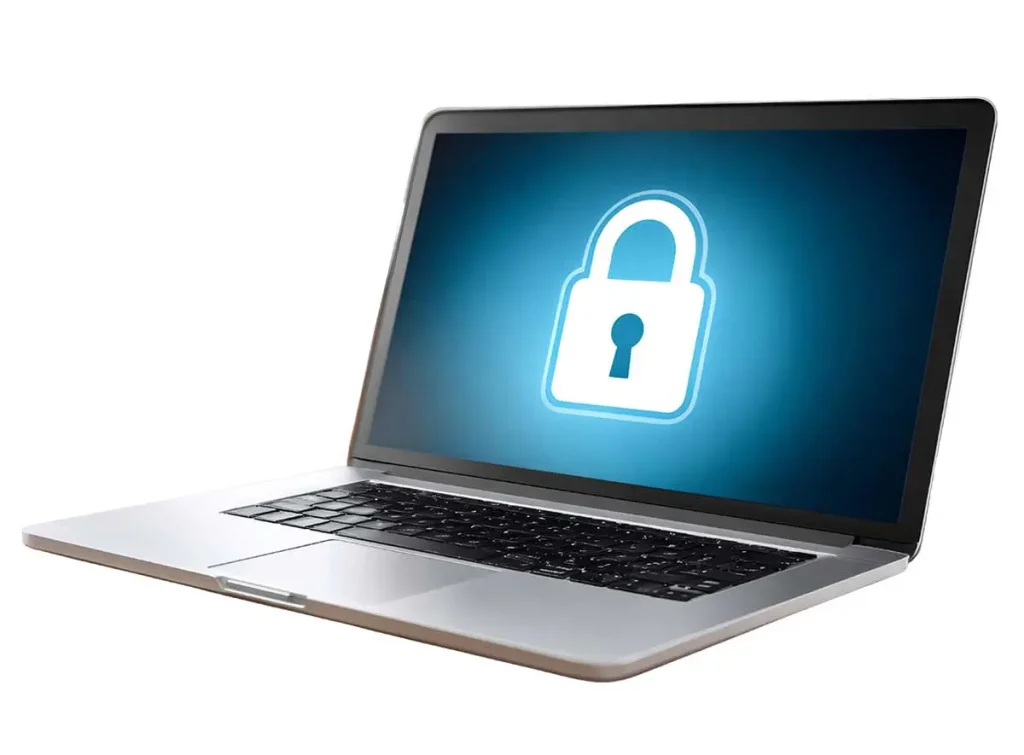 lock symbol on laptop